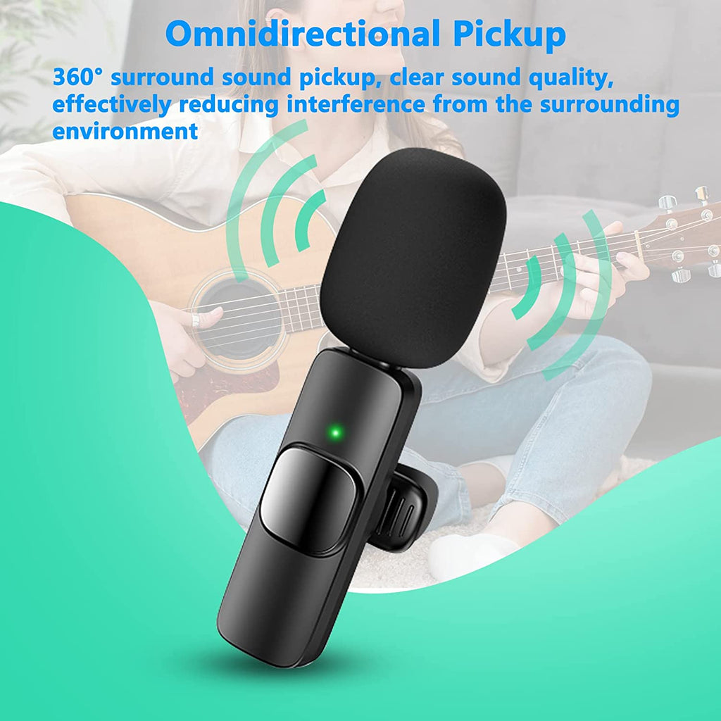Wireless Lavalier Lapel Microphone for Iphone Ipad Professional Wireless Clip Mic - Cordless Omnidirectional Condenser Recording Mic for Interview Video Podcast Vlog Youtube