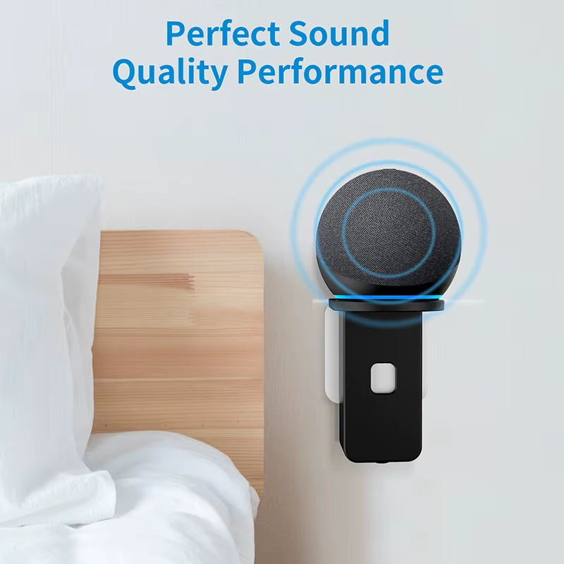 Outlet Wall Mount for Alexa Echo Dot Max 5Th 4Th Gen Echo Pop Space-Saving Accessories Built-In Cable Management Shelf