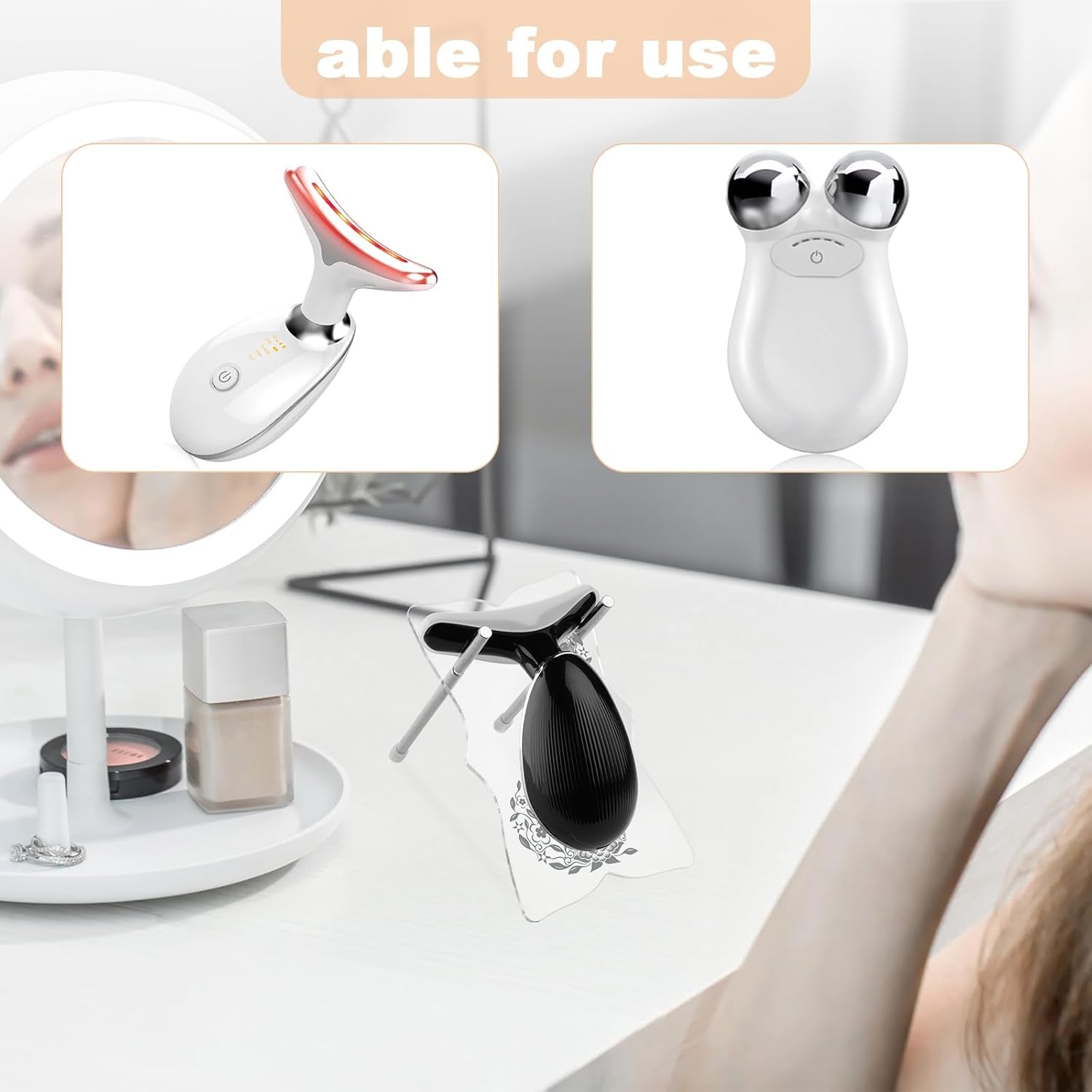 Acrylic Holder for Face and Neck Massager Tool, 7 Color Face Massager Tool for Wrinkles Display Easel, Acrylic Stand for Neck Face Massager Sculpting Tool, Holder Only