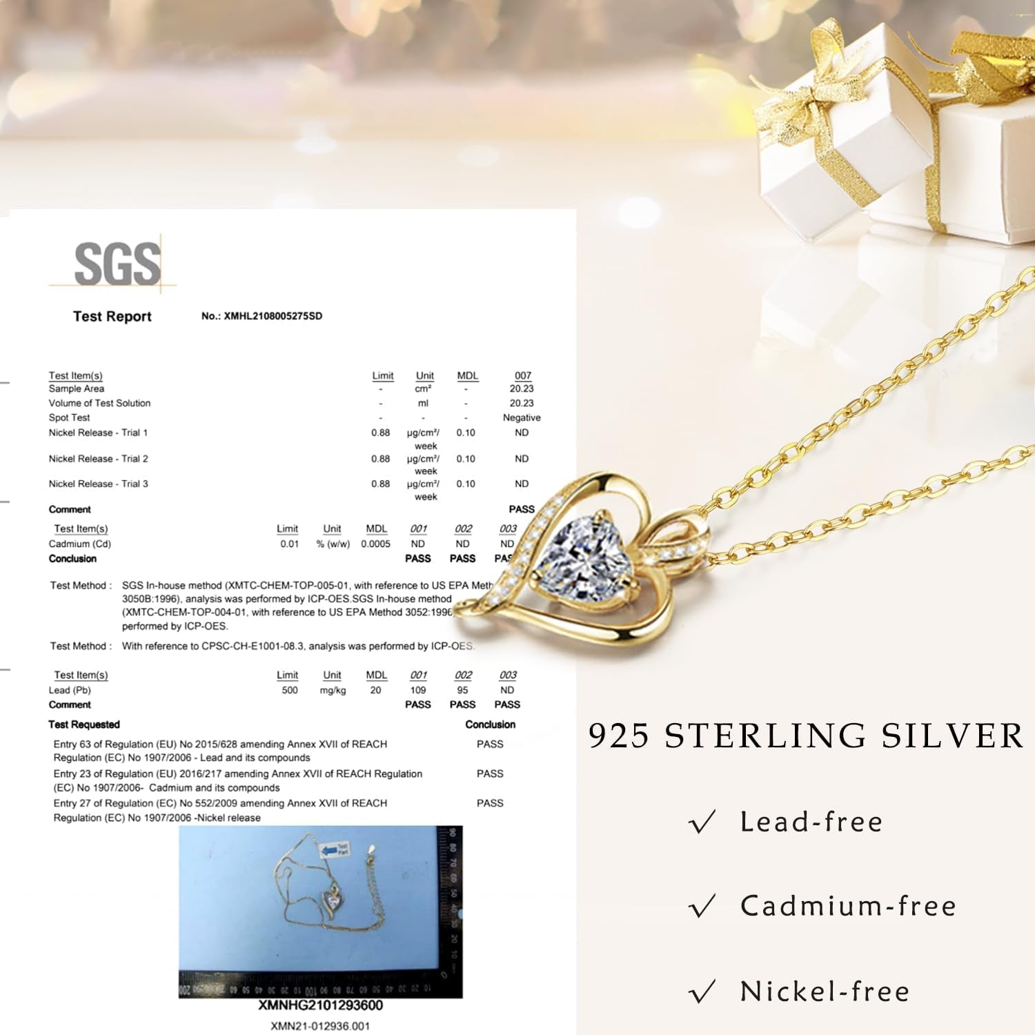 Heart Birthstone Necklace for Women Fine Jewelry 925 Sterling Silver Heart Necklace Dainty Pendant Anniversary Birthday Christmas Gifts for Her Girlfriend Wife Mom Lady Daughter Chain 18"+2"