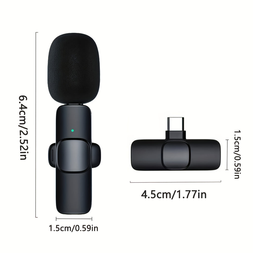 Wireless Lavalier Lapel Microphone for Iphone Ipad Professional Wireless Clip Mic - Cordless Omnidirectional Condenser Recording Mic for Interview Video Podcast Vlog Youtube