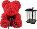 Rose Bear Rose Teddy Bear Best Gift for Valentines Day, Anniversary, Birthdays & Bridal Showers 10 Inch (Red)