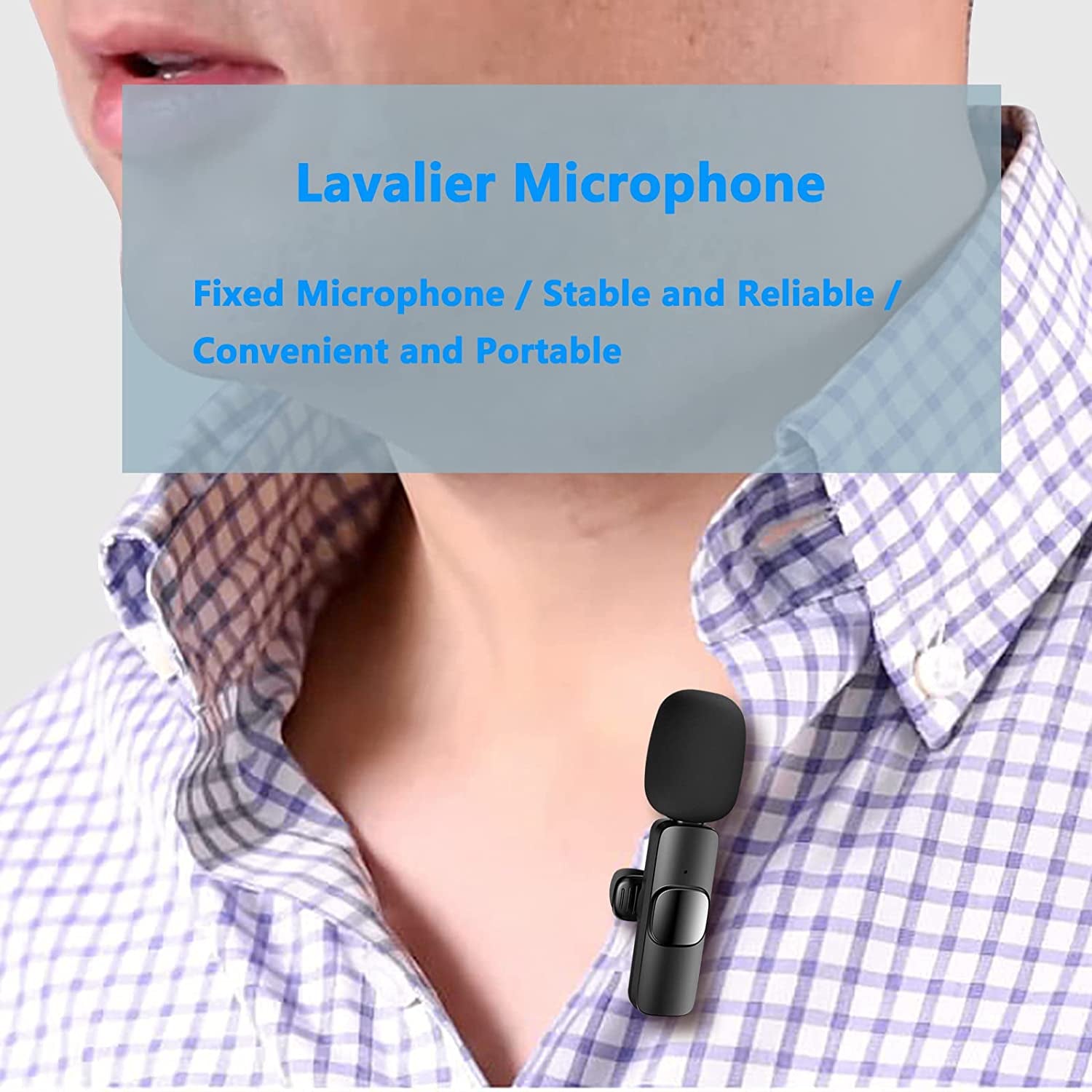 Wireless Lavalier Lapel Microphone for Iphone Ipad Professional Wireless Clip Mic - Cordless Omnidirectional Condenser Recording Mic for Interview Video Podcast Vlog Youtube