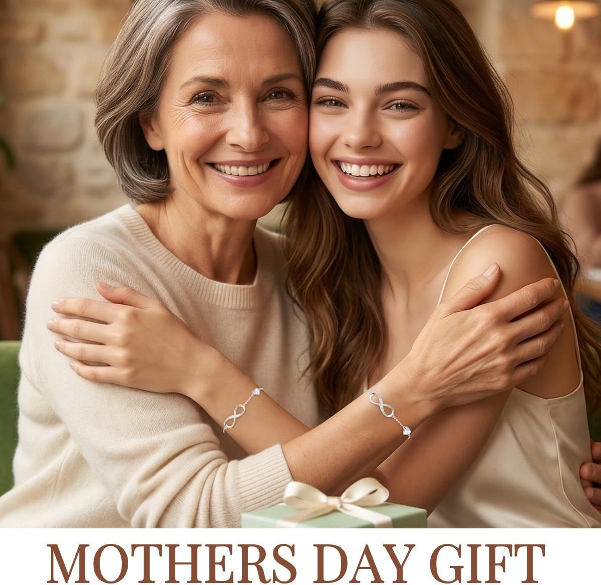 Mothers Day Gifts Infinity Heart Birthstone Charm Link Bracelet for Women 925 Sterling Silver Adjustable Mother'S Day Valentine'S Day Christmas Day Gift Anniversary Birthday Jewelry for Wife Girlfriend Her