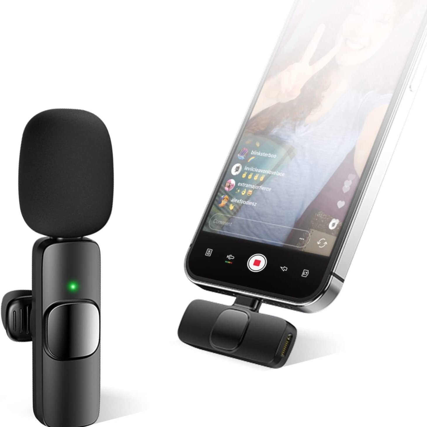 Wireless Lavalier Lapel Microphone for Iphone Ipad Professional Wireless Clip Mic - Cordless Omnidirectional Condenser Recording Mic for Interview Video Podcast Vlog Youtube