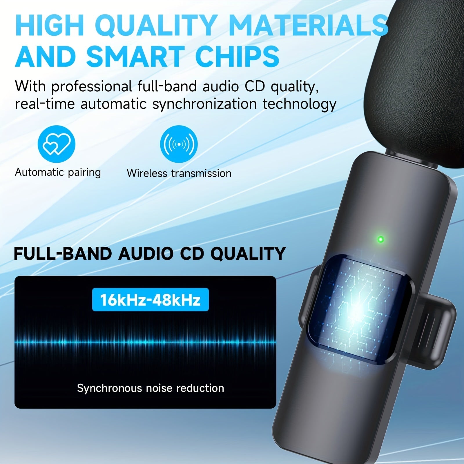 Wireless Lavalier Lapel Microphone for Iphone Ipad Professional Wireless Clip Mic - Cordless Omnidirectional Condenser Recording Mic for Interview Video Podcast Vlog Youtube