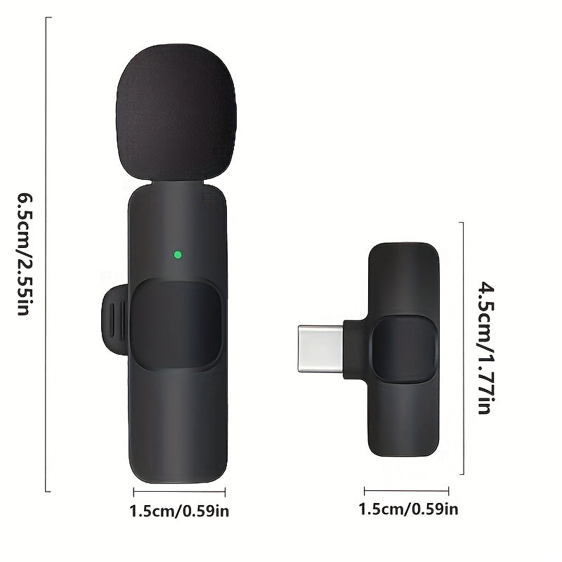 Wireless Lavalier Lapel Microphone for Iphone Ipad Professional Wireless Clip Mic - Cordless Omnidirectional Condenser Recording Mic for Interview Video Podcast Vlog Youtube